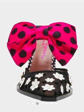 Size 10 Betsey Johnson Naomi Black White Multi Heels NIB